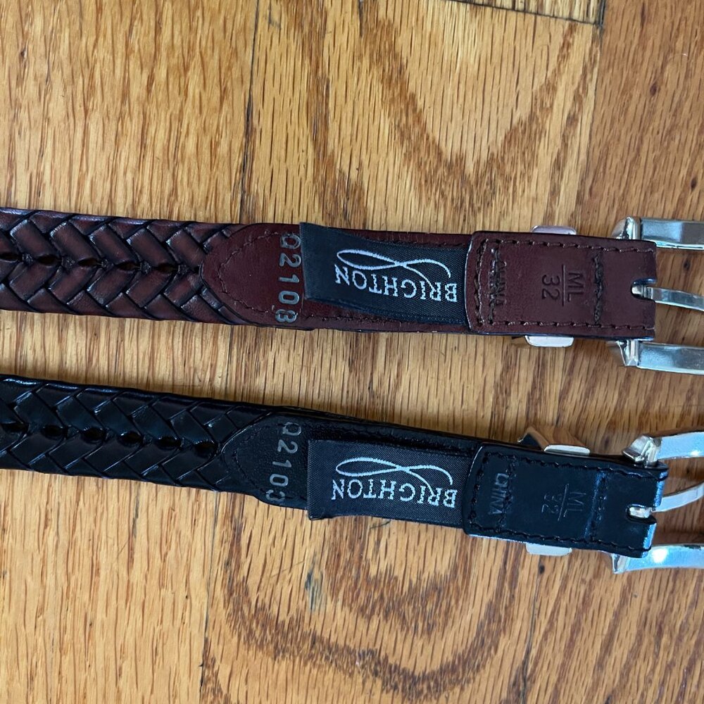 Brighton Belts - Braided Leather - Black & Brown - Picture 2 of 5